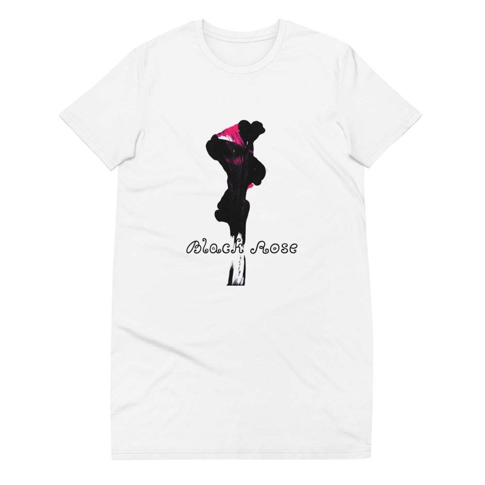 'Black Rose' organic cotton t-shirt dress